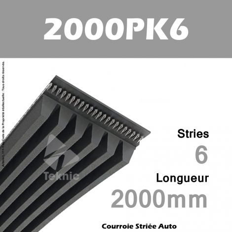 Courroie Poly-V Auto 2000PK6 - Continental