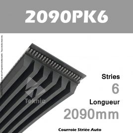 Courroie Poly-V Auto 2090PK6 - Continental