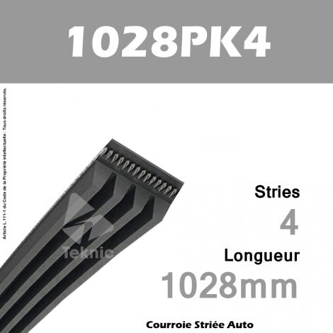 Courroie Poly-V Auto 1028PK4 - Continental