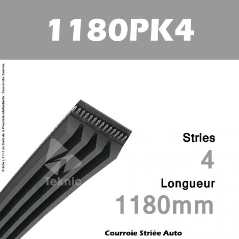 Courroie Poly-V Auto 1180PK4 - Continental