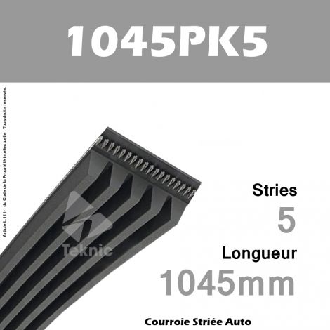 Courroie Poly-V Auto 1045PK5 - Continental