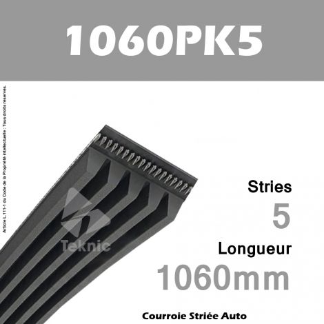 Courroie Poly-V Auto 1060PK5 - Continental