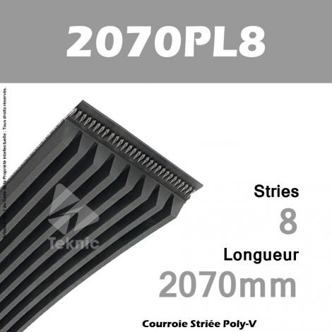 Courroie Poly-V 2070PL8 - Continental