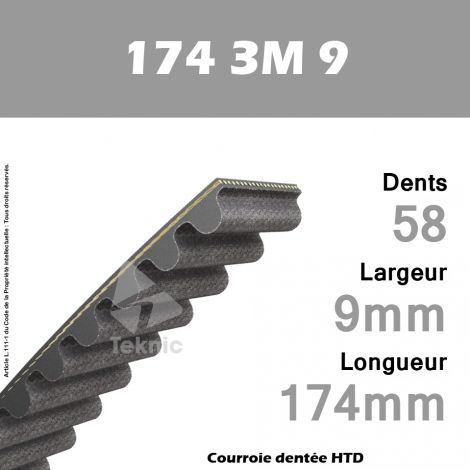 Courroie Dentée 174 3M 9