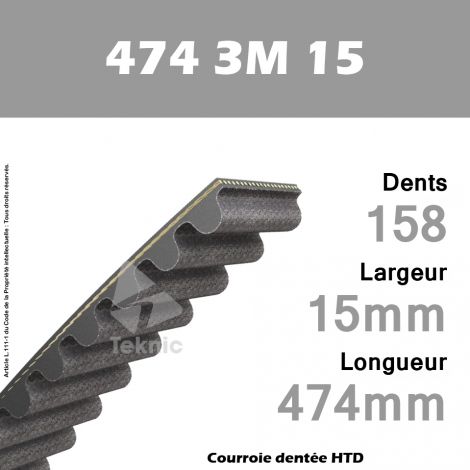 Courroie Dentée 474 3M 15