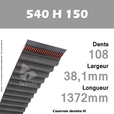 Courroie Dentée 540 H 150