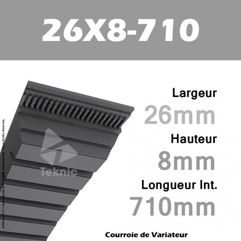 Courroie de Variateur 26X8-710 Li