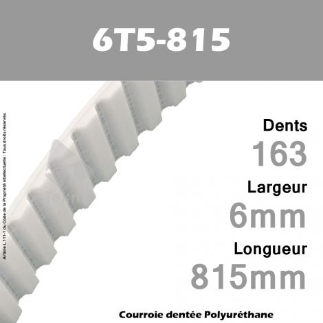 Courroie Dentée PU 6T5-815