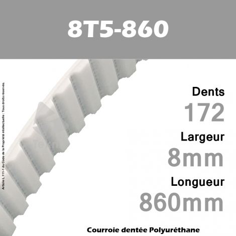 Courroie Dentée PU 8T5-860