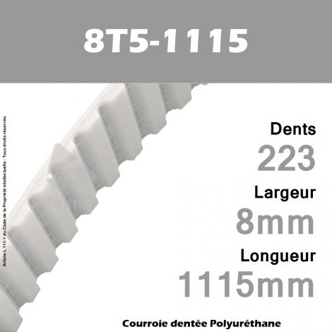 Courroie Dentée PU 8T5-1115