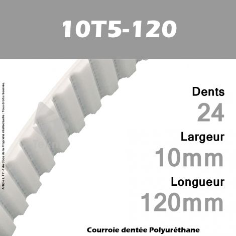 Courroie Dentée PU 10T5-120