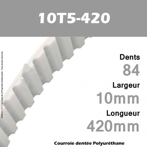 Courroie Dentée PU 10T5-420