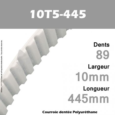 Courroie Dentée PU 10T5-445