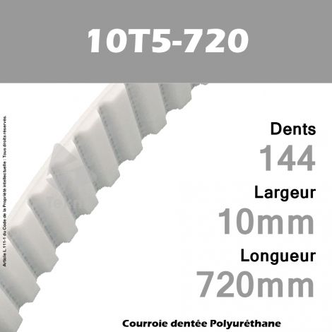 Courroie Dentée PU 10T5-720