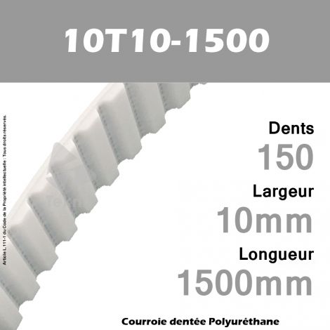 Courroie Dentée PU 10T10-1500