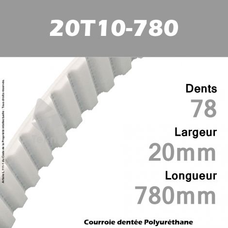 Courroie Dentée PU 20T10-780