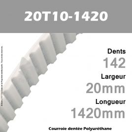 Courroie Dentée PU 20T10-1420