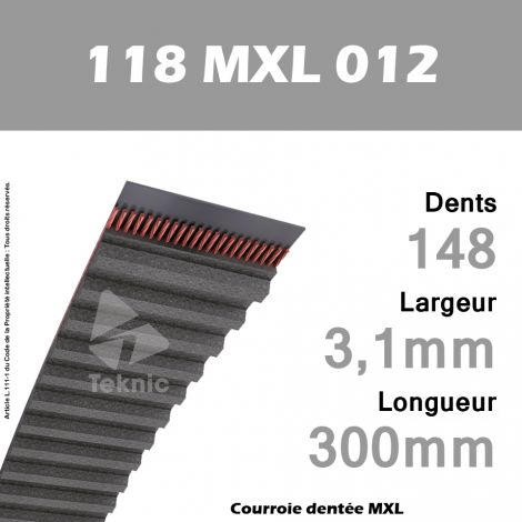 Courroie Dentée 118 MXL 012